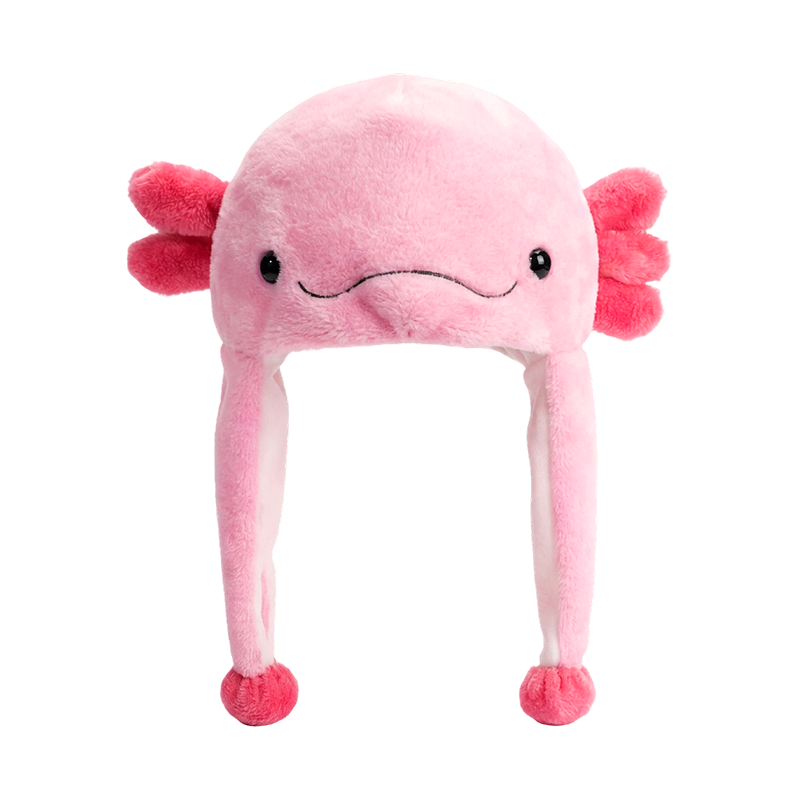 Vaaleanpunainen axolotl-pehmohattu